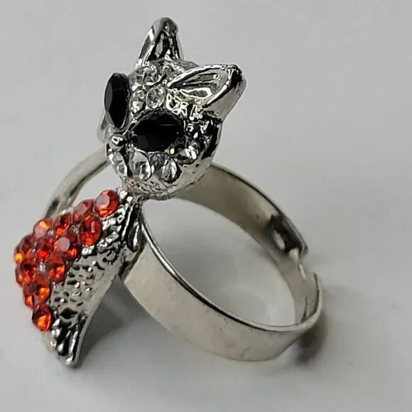 Red Cat Ring Adjustable Band - Picture 9 of 11